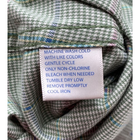 Southern Tide Button Up Shirt Mens Large L Houndstooth Green Pink Preppy Dad - Picture 12 of 14